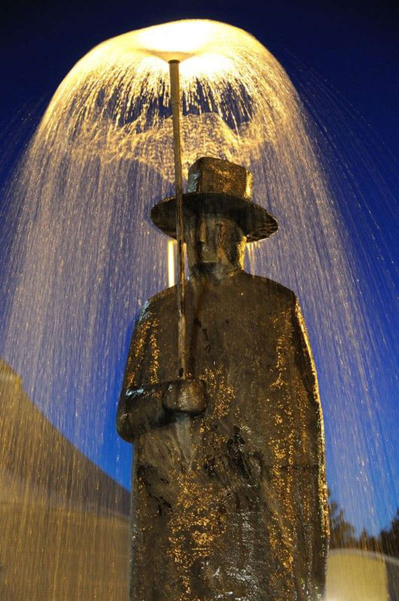 man with umbrella in rain